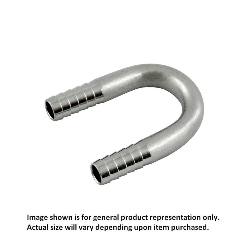 Thinwall U-Bend - 304 Stainless Steel - 1/4" Hose Barb X 1/4" Hose Barb