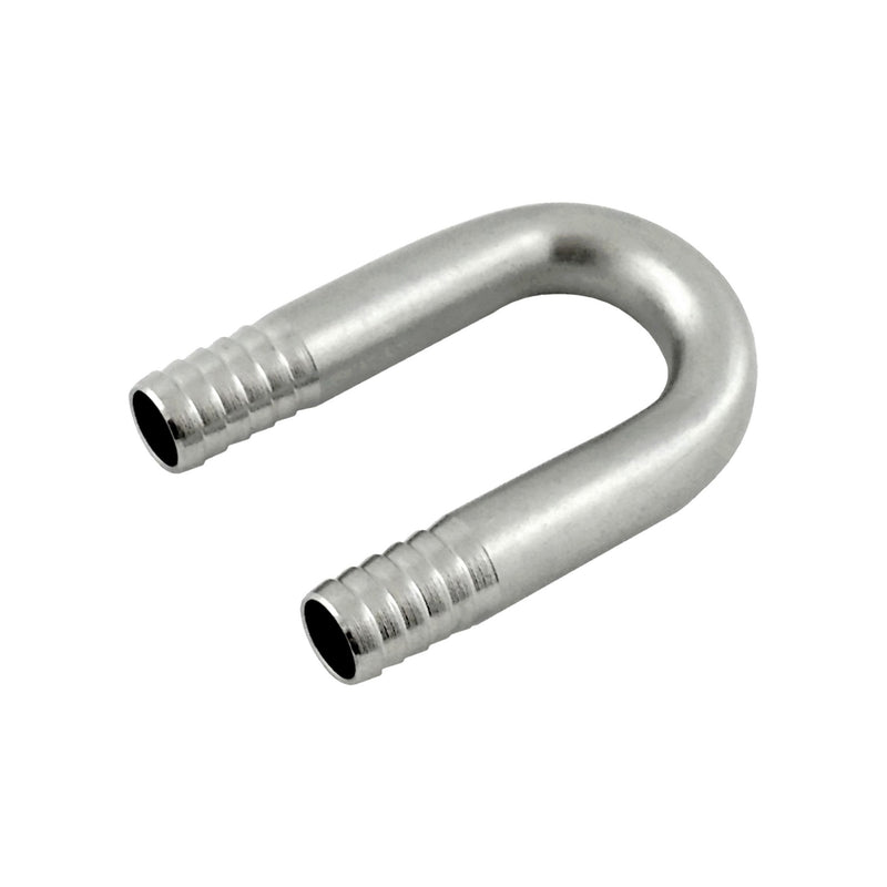 3/8" Barb x 3/8" Barb Thinwall U-Bend - 304 Stainless Steel 180-Degree Hose Return
