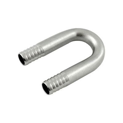 3/8" Barb x 3/8" Barb Thinwall U-Bend - 304 Stainless Steel 180-Degree Hose Return