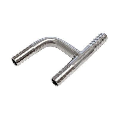3/8" Barb 304 Stainless Steel "Y" Hose Splitter | High-Flow 3-Way Connector for Beverage & Gas Lines
