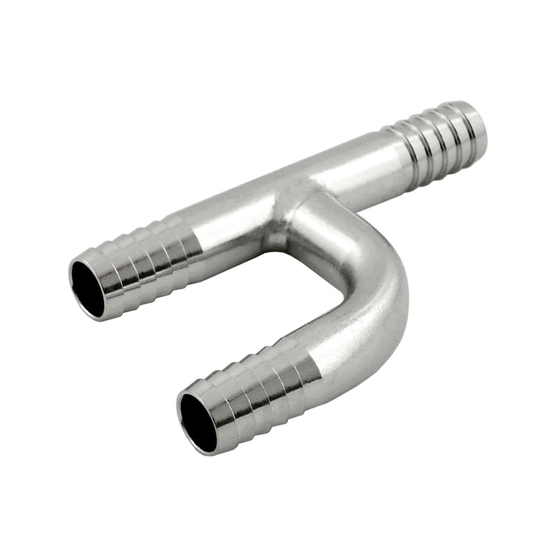 304 Stainless Steel 3/8" Hose Barb "Y"-Tee - Sanitary Splicer