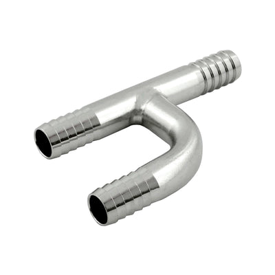 304 Stainless Steel 3/8" Hose Barb "Y"-Tee - Sanitary Splicer