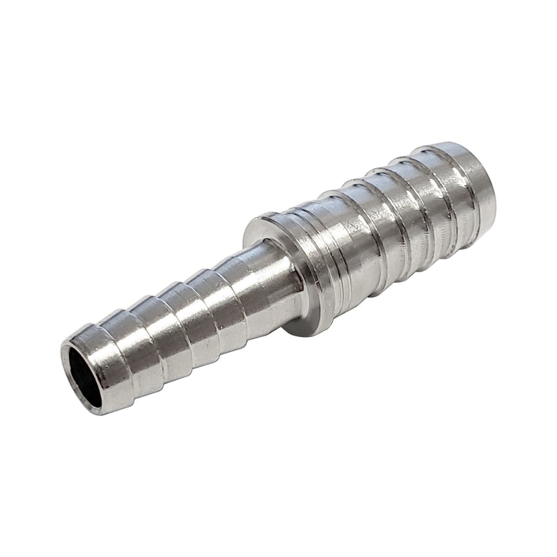 Thinwall Splicer - 304 Stainless Steel - 1/4" Hose Barb X 3/8" Hose Barb