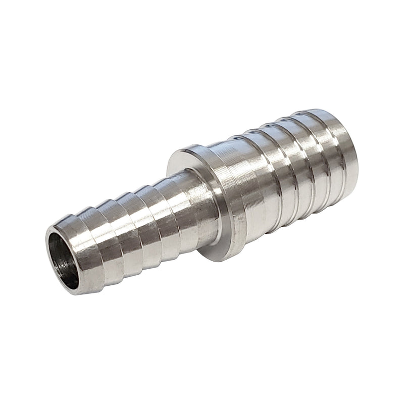 Thinwall Splicer - 304 Stainless Steel - 3/8" Hose Barb X 1/2" Hose Barb