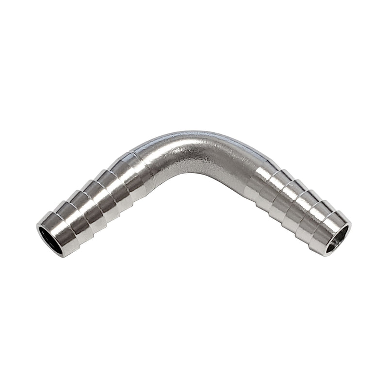 Thinwall 90° Splicer - 304 Stainless Steel - 1/4" Hose Barb X 1/4" Hose Barb
