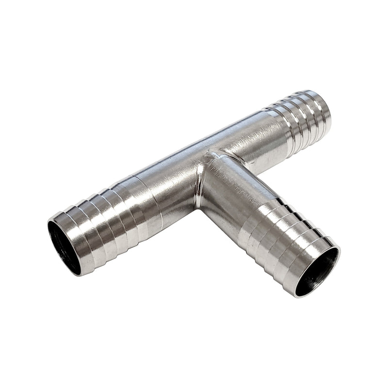 304 Stainless Steel 1/2" Hose Barb Tee - Sanitary Splicer