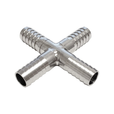 Thinwall Cross - 304 Stainless Steel - 3/8" Hose Barb-All