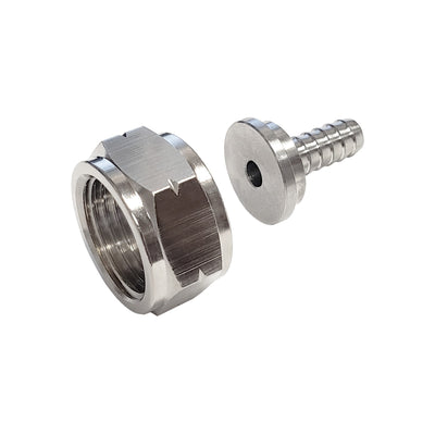 Swivel Nut & Stem Set - 304 Stainless Steel - Fem-CO2 X 1/4" Hose Barb