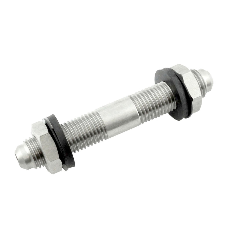 Bulkhead Adapter - 304 Stainless Steel - 1/4"Male Flare (MFL) X 1/4"Male Flare (MFL)- 3"L KD
