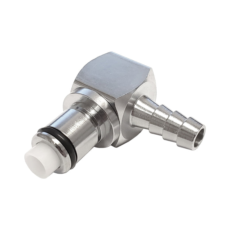 Male Quick Disc - Heavy-Duty Brass - 90°-1/4" Hose Barb W/Shutoff