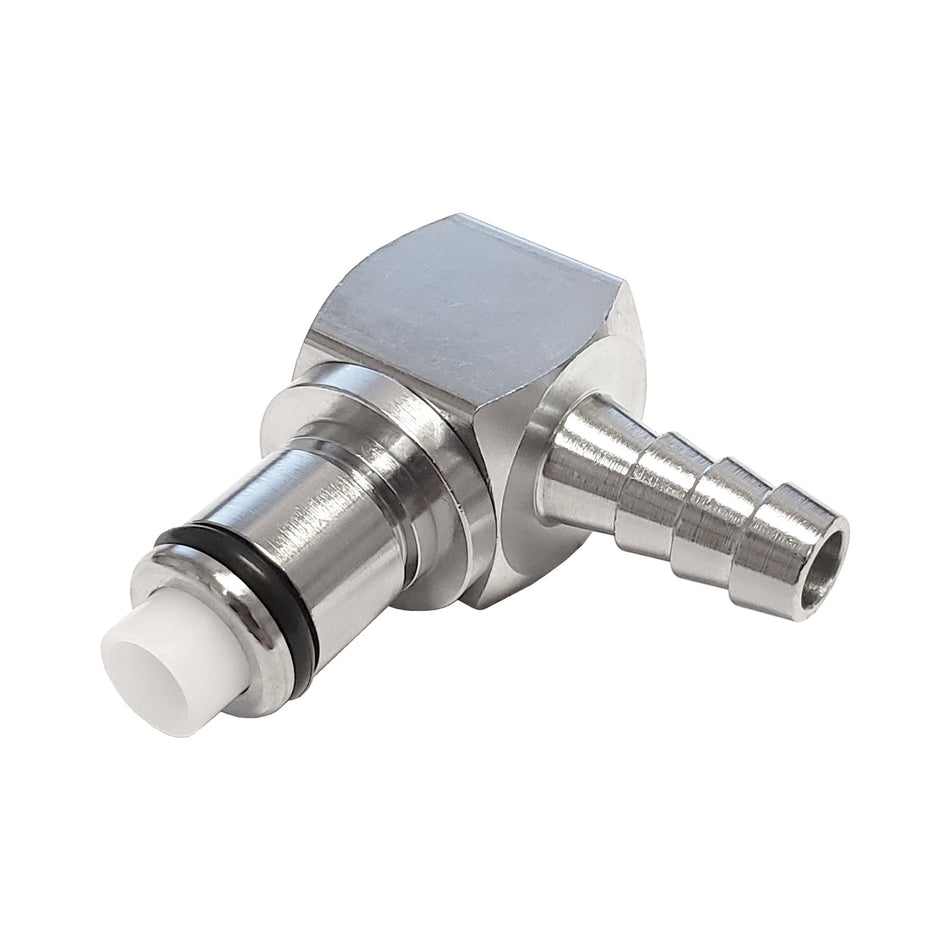 Male Quick Disc - Heavy-Duty Brass - 90°-1/4" Hose Barb W/Shutoff