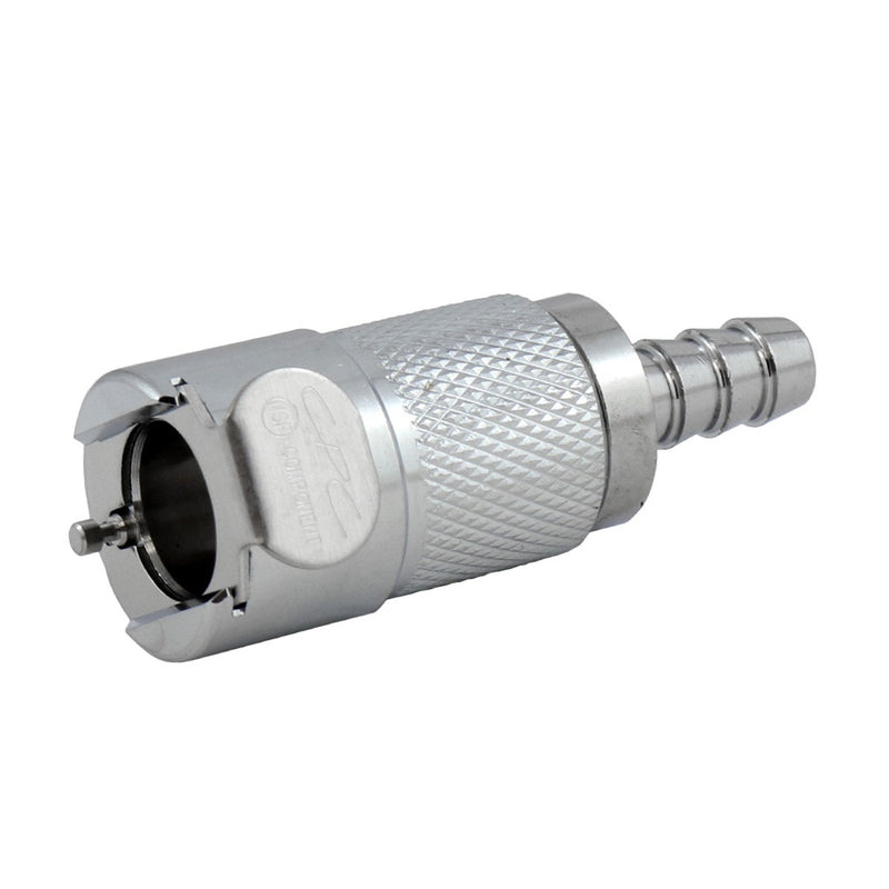 Female Quick Disc - Heavy-Duty Brass - 1/4" Hose Barb W/Shutoff