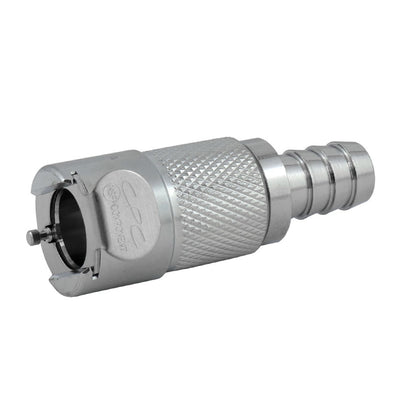 Female Quick Disc - Heavy-Duty Brass - 3/8" Hose Barb W/Shutoff