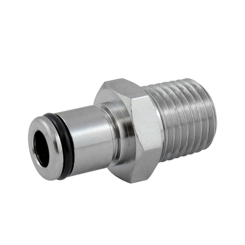 1/4" MPT Heavy-Duty Brass Male Quick Disconnect Plug - Straight-Through No Shut-Off