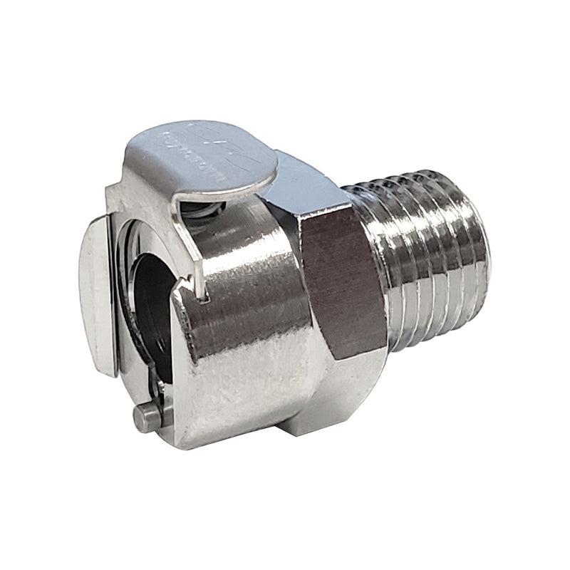 Female Quick Disc - Heavy-Duty Brass - 1/4"Male Pipe Thread (MPT) W/Shutoff
