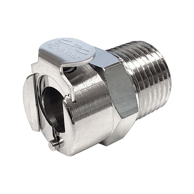3/8" MPT Heavy-Duty Brass Female Quick Disconnect - Straight-Through No Shut-Off