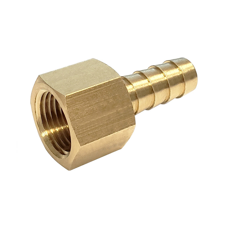Hose Stem - Heavy-Duty Brass - 3/8" Hose Barb X 3/8"Female Pipe Thread (FPT)