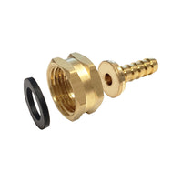Heavy-Duty Brass Swivel Hose Stem - 3/8" Barb x 3/4" Female Garden Hose