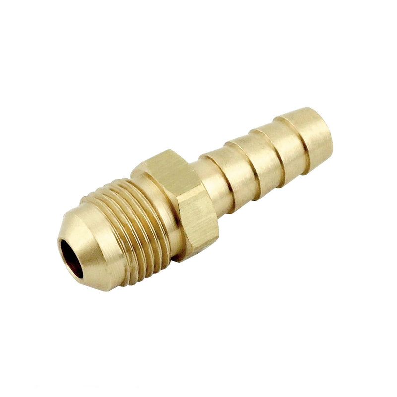 Hose Stem - Heavy-Duty Brass - 1/4" Hose Barb X 1/4"Male Flare (MFL)
