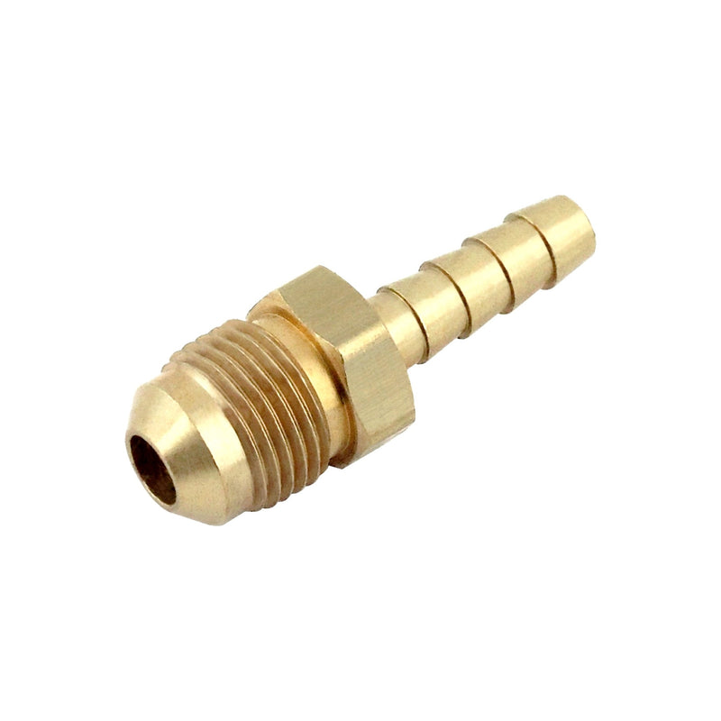Hose Stem - Heavy-Duty Brass - 1/4" Hose Barb X 3/8"Male Flare (MFL)