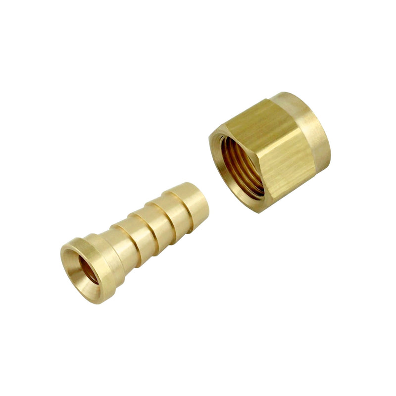 Swivel Nut & Stem Set - Heavy-Duty Brass - 1/2"Female Flare (FFL) X 3/8" Hose Barb