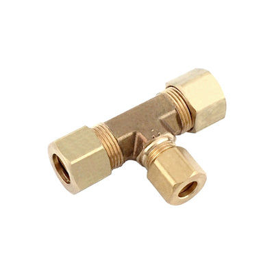 Compression Tee - Heavy-Duty Brass - 3/8" Compression X 3/8" Compression X 1/4" Compression