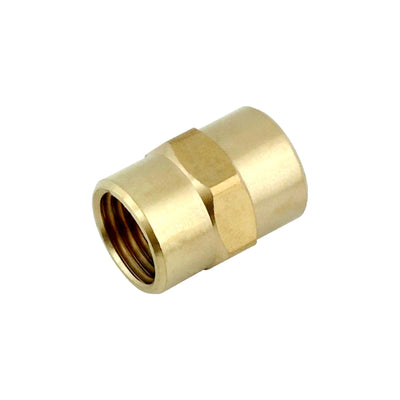 Hex Coupling - Heavy-Duty Brass - 1/8"Female Pipe Thread (FPT) X 1/8"Female Pipe Thread (FPT)