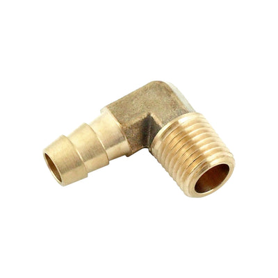 Elbow - Heavy-Duty Brass - 3/8" Hose Barb X 1/4"Male Pipe Thread (MPT)