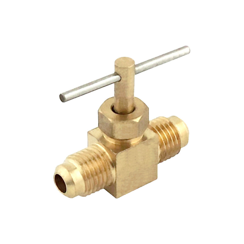 Needle Valve - Heavy-Duty Brass - 1/4"Male Flare (MFL) X 1/4"Male Flare (MFL)