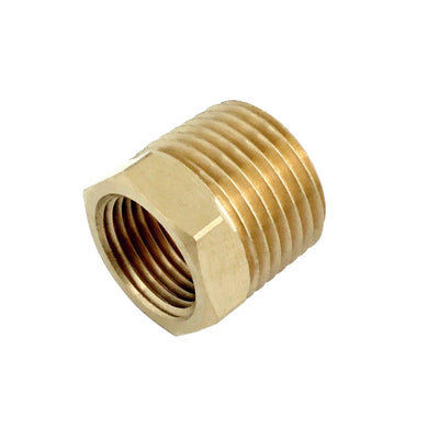 Bushing - Heavy-Duty Brass - 1/8"Female Pipe Thread (FPT) X 1/4"Male Pipe Thread (MPT)