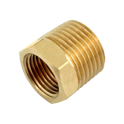 Bushing - Heavy-Duty Brass - 3/8"Female Pipe Thread (FPT) X 1/2"Male Pipe Thread (MPT)