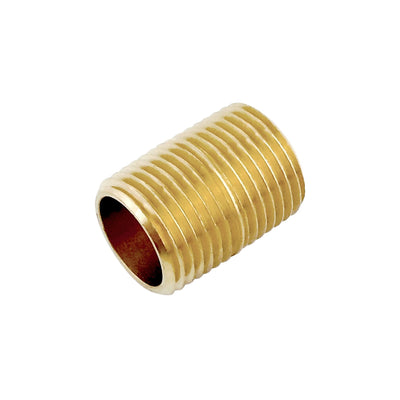 Close Nipple - Heavy-Duty Brass - 3/8"Male Pipe Thread (MPT) X 3/8"Male Pipe Thread (MPT)