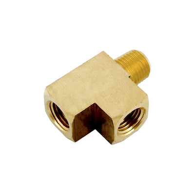 Street Tee - Heavy-Duty Brass - 1/8"Female Pipe Thread (FPT) X 1/8"Male Pipe Thread (MPT) X 1/8"Female Pipe Thread (FPT)