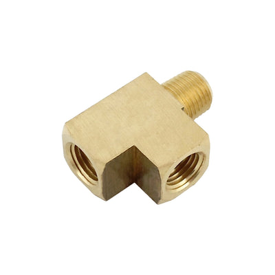 Street Tee - Heavy-Duty Brass - 1/4"Female Pipe Thread (FPT) X 1/4"Male Pipe Thread (MPT) X 1/4"Female Pipe Thread (FPT)