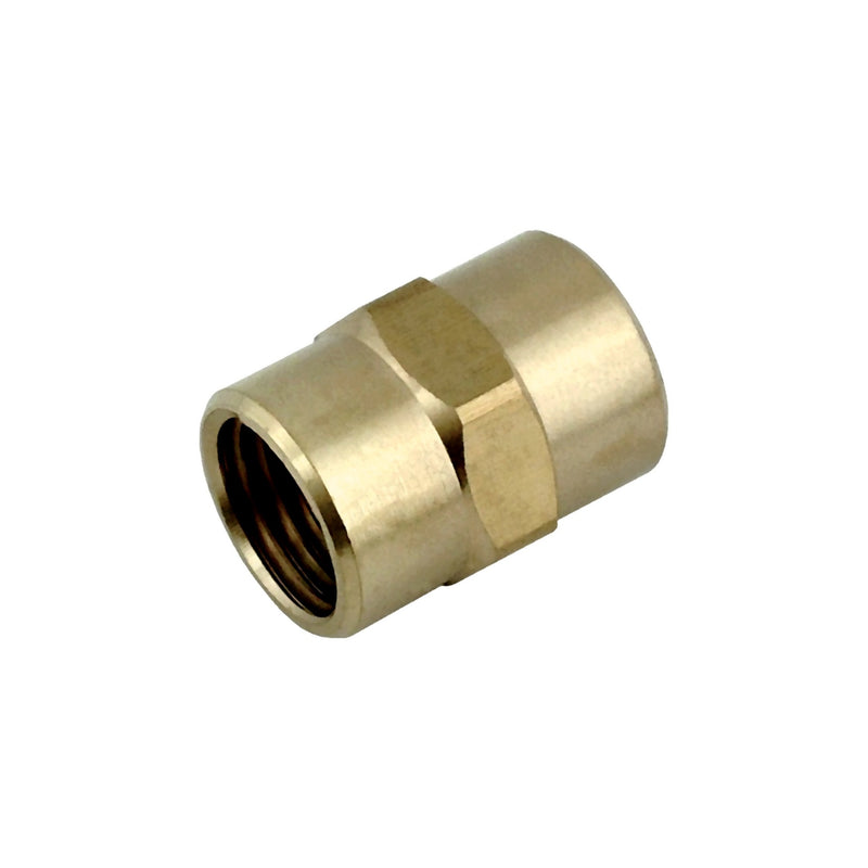 Hex Coupling - Heavy-Duty Brass - 1/2"Female Pipe Thread (FPT) X 1/2"Female Pipe Thread (FPT)