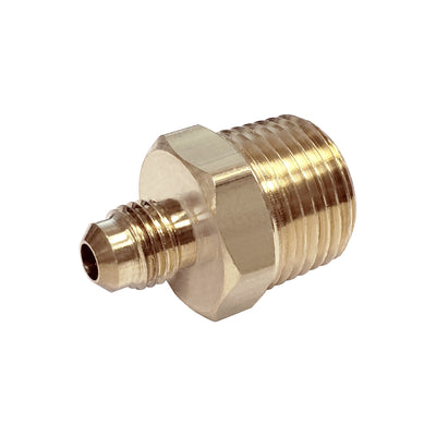 Half Union - Heavy-Duty Brass - 1/4"Male Flare (MFL) X 1/2"Male Pipe Thread (MPT)