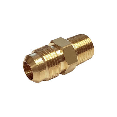 Half Union - Heavy-Duty Brass - 1/2"Male Flare (MFL) X 3/8"Male Pipe Thread (MPT)