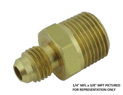 Half Union - Heavy-Duty Brass - 3/8"Male Flare (MFL) X 3/4"Male Pipe Thread (MPT)