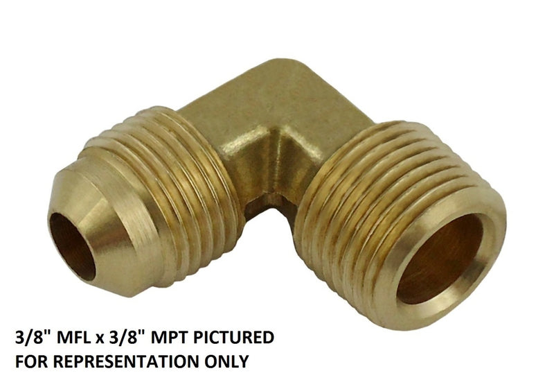 90° Elbow - Heavy-Duty Brass - 1/4"Male Flare (MFL) X 1/4"Male Pipe Thread (MPT)