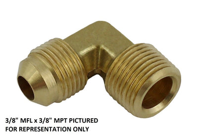 90° Elbow - Heavy-Duty Brass - 1/4"Male Flare (MFL) X 1/4"Male Pipe Thread (MPT)