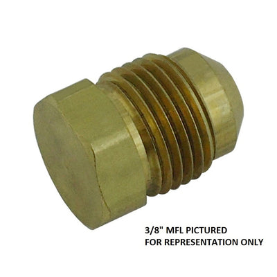 Hex Head Plug - Heavy-Duty Brass - 3/8"Male Flare (MFL)