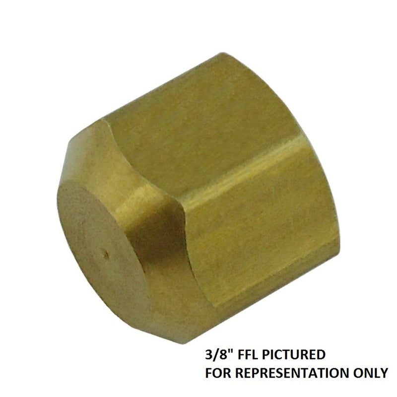 Hex Cap - Heavy-Duty Brass - 3/8"Female Flare (FFL)