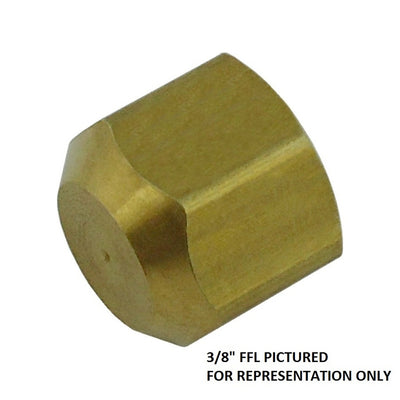 Hex Cap - Heavy-Duty Brass - 3/8"Female Flare (FFL)