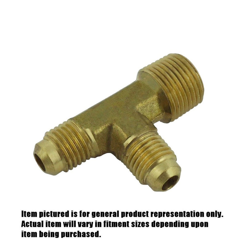 Run Tee - Heavy-Duty Brass - 1/4"Male Flare (MFL) X 3/8"Male Pipe Thread (MPT) X 1/4"Male Flare (MFL)