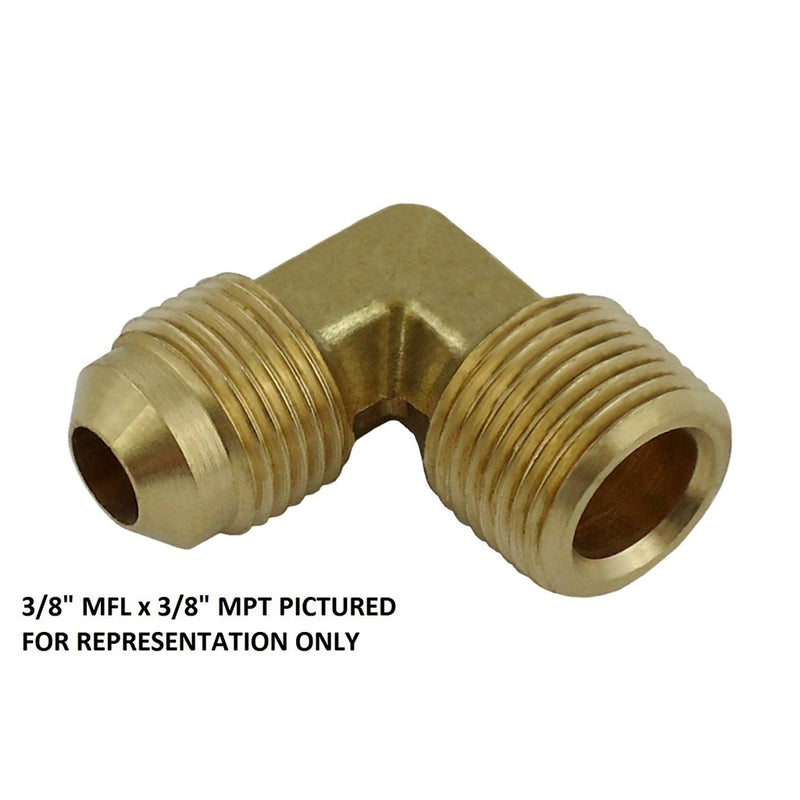 90° Elbow - Heavy-Duty Brass - 1/2'Male Flare (MFL) X 1/2"Male Pipe Thread (MPT)