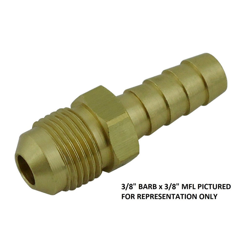 Hose Stem - Heavy-Duty Brass - 1/2" Hose Barb X 1/2"Male Flare (MFL)