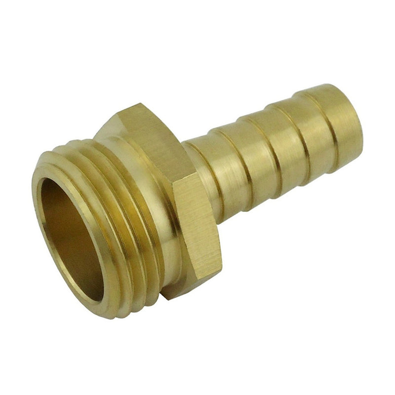 Hose Stem - Heavy-Duty Brass - 1/2" Hose Barb X 3/4"Male Pipe Thread (MPT)