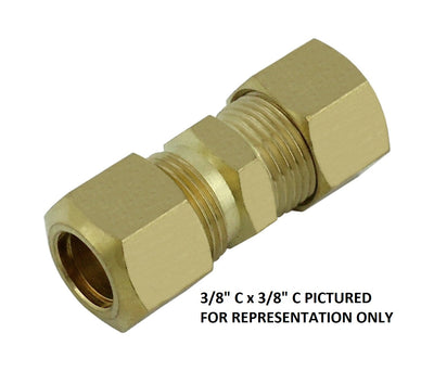 Compression Union - Heavy-Duty Brass - 3/8" Compression X 3/8" Compression