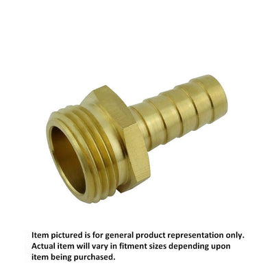 Heavy-Duty Brass Hose Stem - 3/8" Barb x 3/4" Male Garden Hose (MGH)