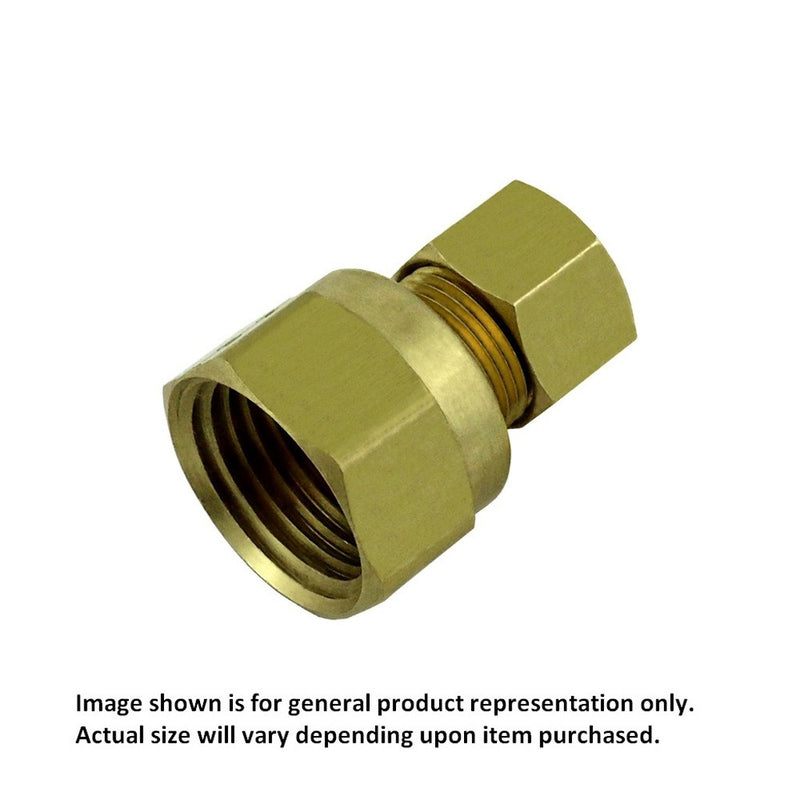 Compression Connector - Heavy-Duty Brass - 3/8" Compression X 1/2"Female Pipe Thread (FPT)